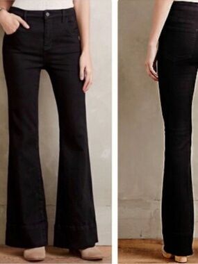Pilcro Superscript High Rise Flare Jeans Black Size 29/8
